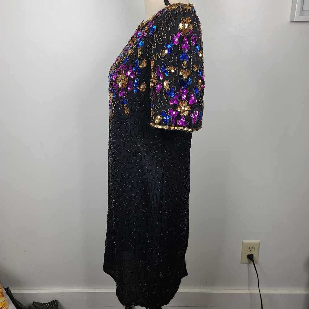 Vintage Stenay Black Midi Cocktail Dress - Picture 5 of 13